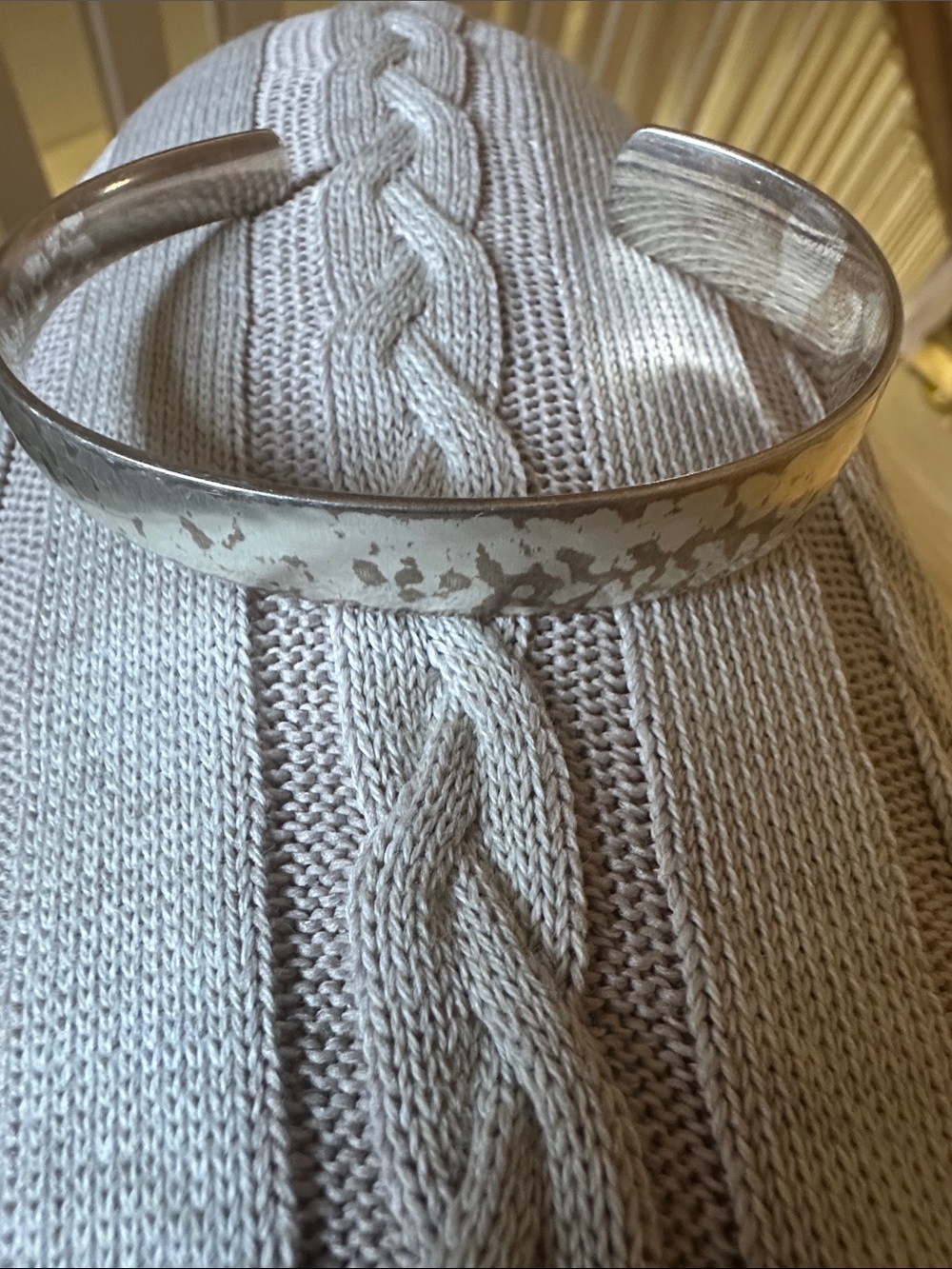 Kendra Scott Silver-Tone Hammered Cuff Bracelet - Textured Metallic